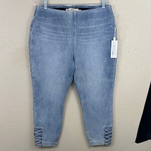 SOFT SURROUNDINGS The Ultimate Braided Knot Ankle Jeans Pull On Light Wash XL